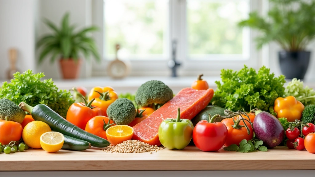 Immagine di cibi freschi e sani che rappresentano benessere e nutrizione